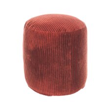 Pouf rond Cadenet en velours côtelé grosses côtes terracotta Ø 40 cm