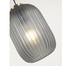 Plafondlamp Hestia in metaal met messing finish en grijs glas