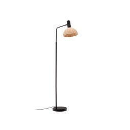 Damila floor lamp in rattan and black metal