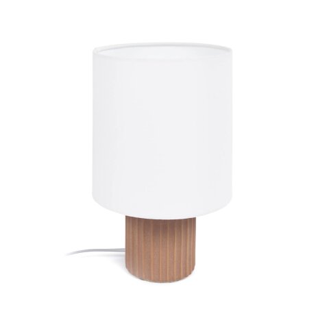 Lampe de table Eshe en céramique finition en blanc et terracotta