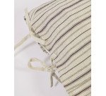 Funda cojín Etna 100% lino rayas marrón 30 x 50 cm