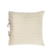 Housse de coussin Etna 100% lin à rayures beige 45 x 45 cm