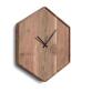 Zakie hexagonal wall clock in solid acacia wood with natural finish, 35,5 x 40,5 cm