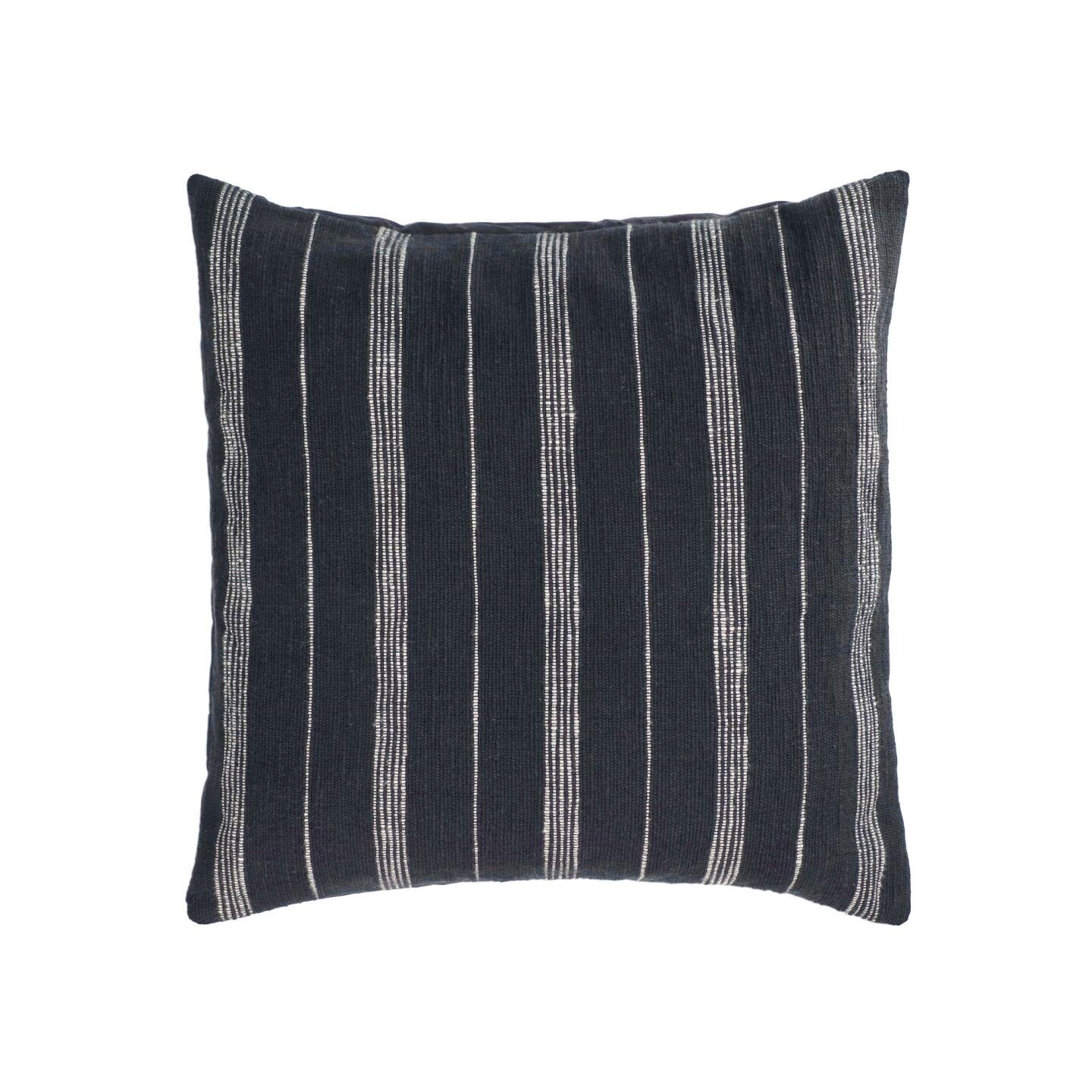 DE_Housse de coussin Adalgisa en coton à rayures noir et blanc 45 x 45 cm