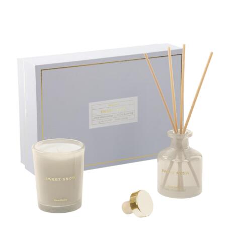 Coffret Sweet Snow bouquet parfumé 50ml et bougie parfumée 70 g