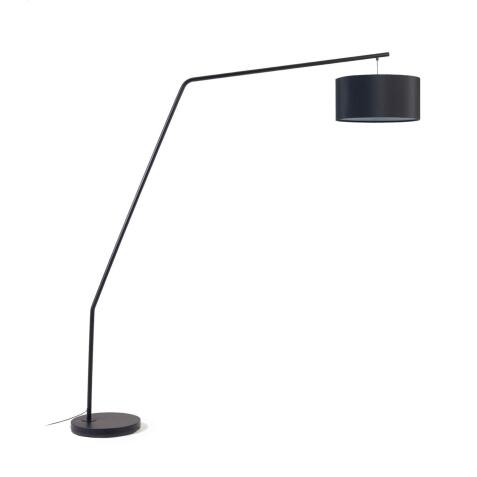 Ciana floor lamp in black finished metal with a cotton lampshade