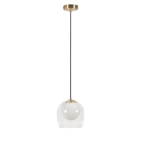 Belkis ceiling light in glass and metal with brass finish