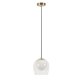 Belkis ceiling light in glass and metal with brass finish
