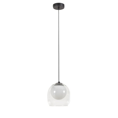 Belkis ceiling light in glass and metal with black finish