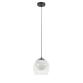 Belkis ceiling light in glass and metal with black finish