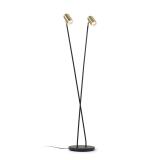 Clemence floor lamp in black metal with gold finish lampshades