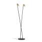 Clemence floor lamp in black metal with gold finish lampshades