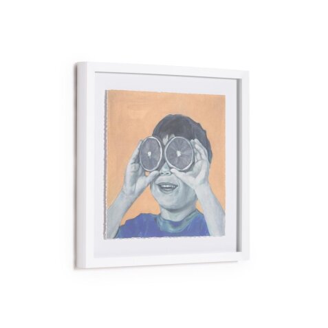 Ebere multicoloured picture of child with oranges 40 x 40 cm