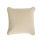 Funda cojín Kelaia 100 % algodón pana beige y borde marrón 45 x 45 cm