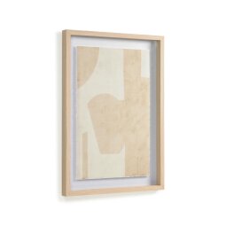 Schilderij Nannete beige met geometrische vormen 50 x 70 cm