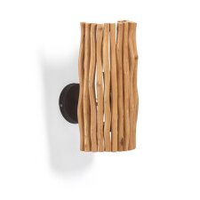 Crescencia wall light in aged-look natural wood finish