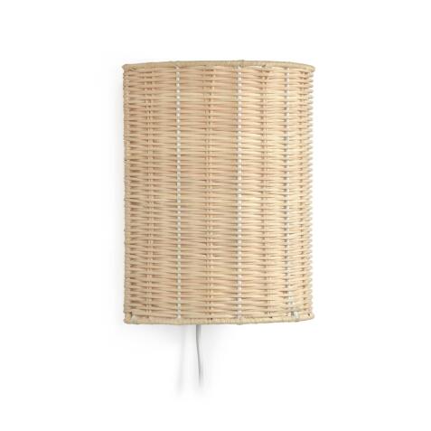 Wandlamp Kimjit rotan met natuurlijke finish