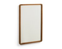 Espejo Shamel de madera maciza de teca con acabado nogal 45 x 70 cm