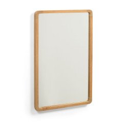 Espejo Shamel de madera maciza de teca 45 x 70 cm