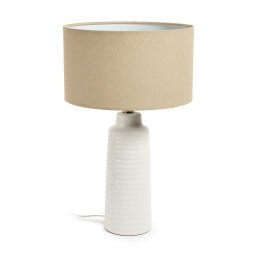 Lampe de table Mijal en céramique finition blanche