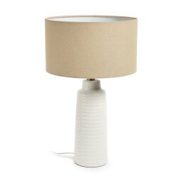 Mijal ceramic table lamp with a white finish