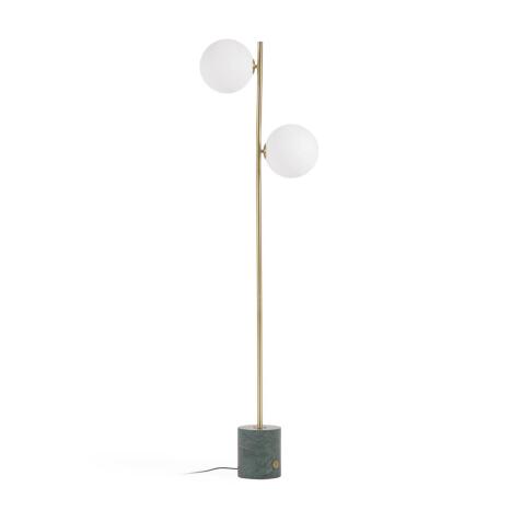 Lampadaire Lonela en marbre avec finition verte