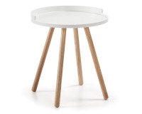 Mesa auxiliar Kurb blanco Ø 46 cm FSC MIX Credit