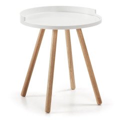 Mesa auxiliar Kurb blanco Ø 46 cm FSC MIX Credit