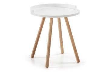 Mesa auxiliar Kurb blanco Ø 46 cm FSC MIX Credit
