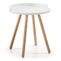 Table d'appoint Kurb blanche Ø 46 cm