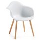 Kevya white chair with solid beech legs