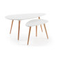 Kirb set of 2 side tables oval white