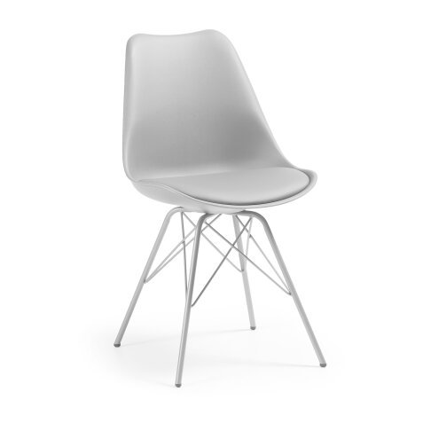 Ralf grey chair with metal legs