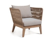 Butaca Belleny cuerda beige y madera maciza de acacia FSC 100%