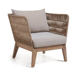 Fauteuil Belleny - corde beige - bois massif d'acacia