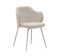 Silla Yunia con patas de acero con acabado pintado negro