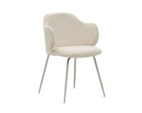 Silla Yunia de pana gruesa con patas de acero con acabado pintado