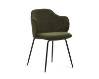 Silla Yunia de pana gruesa con patas de acero con acabado pintado