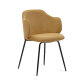 Yunia chair in thick seam beige corduroy with steel legs