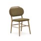 Helda chair in green chenille and solid oak wood