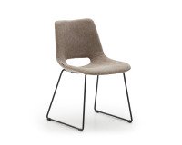 Silla Zahara marrón y patas de acero con acabado negro