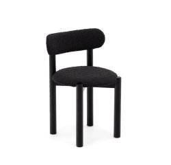 Silla Nebai borreguito negro y estructura madera maciza roble acabado negro FSC MIX Credit