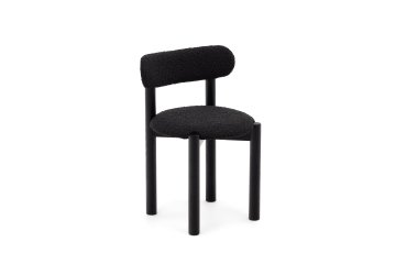 Silla Nebai borreguito negro y estructura madera maciza roble acabado negro FSC MIX Credit