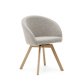 Marvin swivel chair with grey fleece and beech wood legs in a natural finish