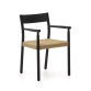 Yalia chair in solid oak 100% FSC with black finish and rope seat