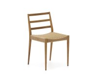 Silla Analy de madera maciza de roble FSC 100% con acabado natural y asiento de cuerda