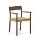 Yalia chair in solid oak 100% FSC with walnut finish and rope seat