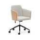 Madai desk chair in beige chenille and ash veneer with natural finish, FSC MIX Credit