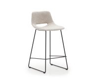 Tabouret Zahara Stahlbeine, schwarze Oberflächenveredelung H 65 cm