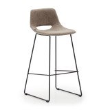 Tabouret Zahara pieds en acier finition noire H.76 cm